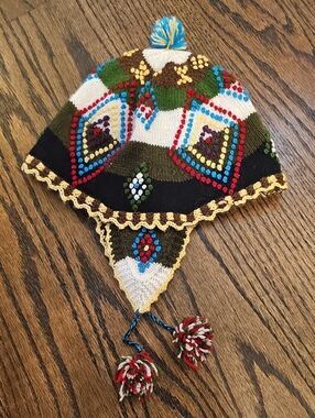 Colorful Knit Beanie with Pom-Poms